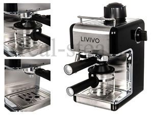 Black professional electric espresso cappuccino coffee maker machine home office for sale