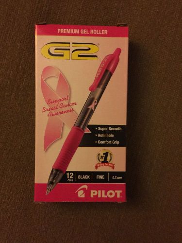 Pilot G2 Breast Cancer Awareness Pink Pens with Black Gel Ink Retractable