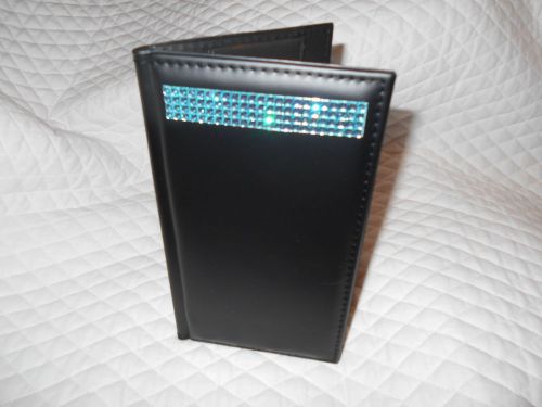 Leather guest check presenter book order waitress restaurant blue lady pizazz for sale
