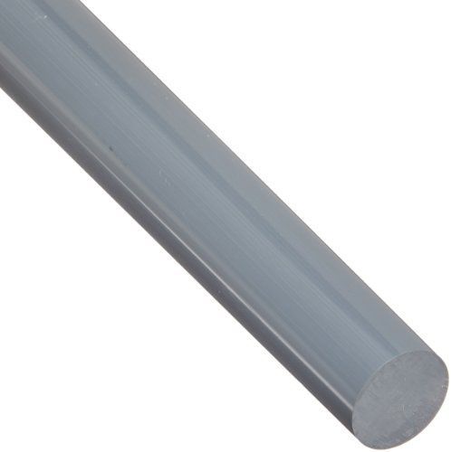 Small Parts PVC (Polyvinyl Chloride) Round Rod, Opaque Gray, Meets UL 94V0, 2&#034;