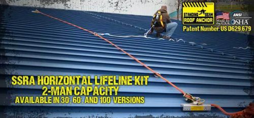 100&#039; standing seam roof horizontal lifeline system for sale