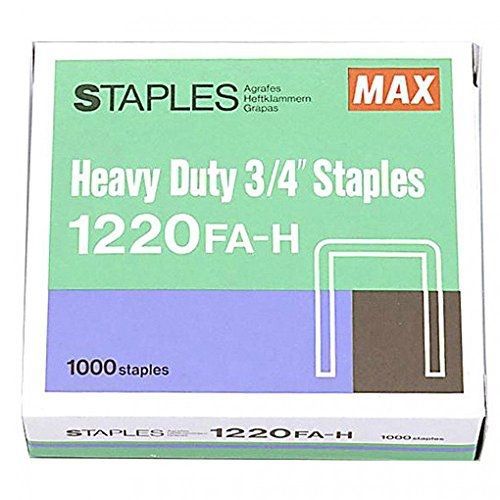 Max Heavy Duty Staples 3/4 Inch 1220FA-H - Box of 1000 Staples