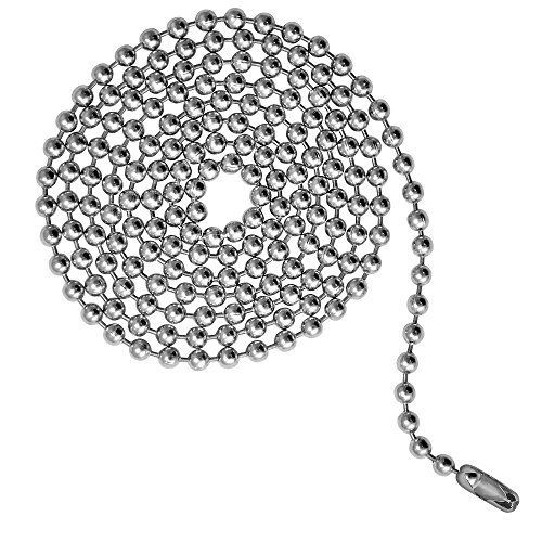 Ball Chain Manufacturing 3 Foot Length Ball Chains, #6 Size, Nickel Plated