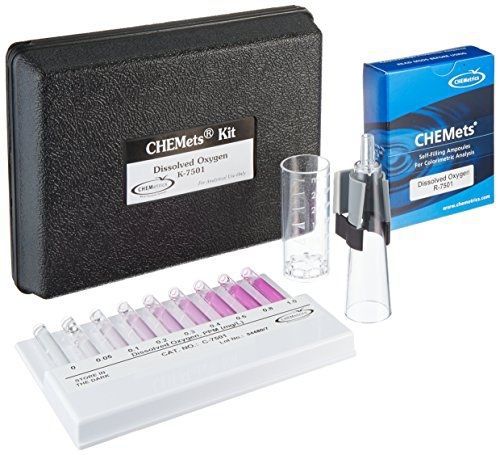 Chemetrics chemetrics k-7501 dissolved oxygen kit, 0-1 ppm range, 0.025 ppm mdl for sale