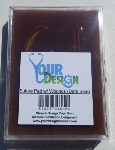 Pocket Suture Pad w/ Wounds (Dark Skin) -- Your Design Medical (Made in the USA)