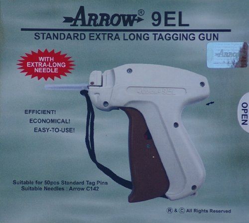 Tag gun supplies by golden india arrow 9el extra long neck needle tag gun + 1 for sale