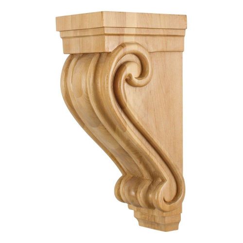 Box of 2- (One Pair)- Alder Large Traditional Wood Corbel- 6-3/4&#034; x 7-5/8&#034; x 22&#034;