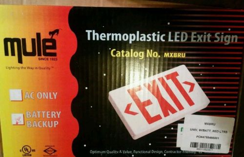 *NEW* MULE THERMOPLASTIC EXIT SIGN MXBRU