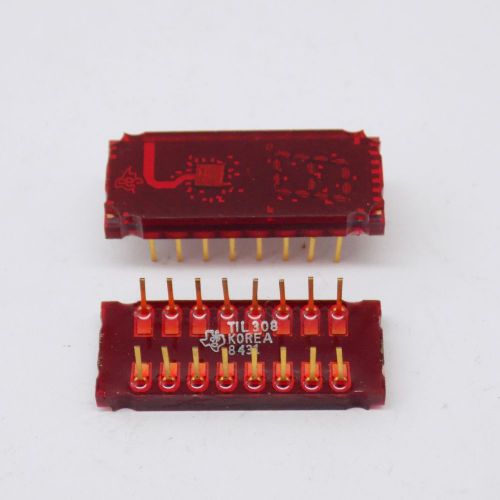 1x TI TIL308 - Gold Pin 7 segment LED display