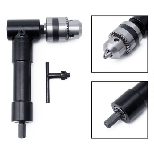 3/8&#034; Aluminium Head Right Angle Drill Attachment Bit 3/8 Chuck Key Adaptor