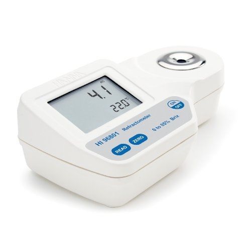 Hanna Instruments HI 96801 Digital Refractometer, 0-85% Brix Range, For Sugar