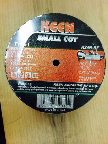 Keen #13308, 4&#034;x1/8&#034;x1/4&#034; metal/stainless cut off wheel #, 5 pack for sale