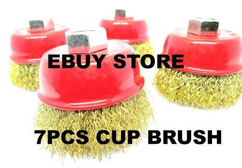7pcs - 4&#034; crimp wire cup wire brush 5/8&#034; x 11 npt fits most angle grinders nib for sale