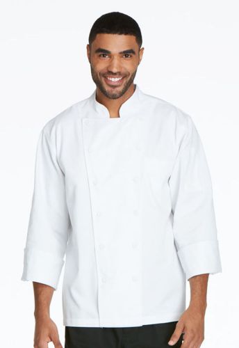 White dickies executive double breasted chef coat dc41b wht for sale