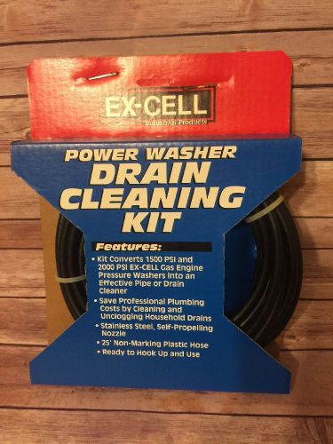 Pressure Washer Drain Cleaning Kit NEW Ex-cell 25&#039; Hose 1500 2000 PSI