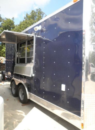 Concession trailer 8.5&#039;x16&#039; blue - event food catering bbq for sale