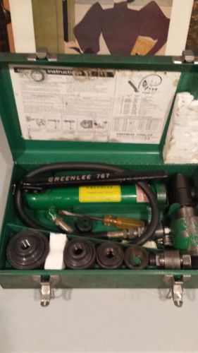 Greenlee 7306 Hydraulic Knock/Out Punch Driver Set w/punches and dies  used
