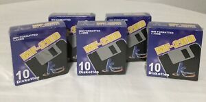 50 KHYPERMEDIA MF-2HD 3.5” Floppy Disk IBM Diskettes 10 Disks EA Lot of 5 Packs