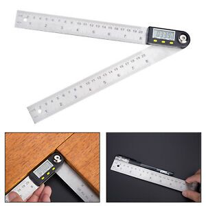 Electronic Digital Angle Finder 8&#034; Protractor Ruler Stainless LCD CA