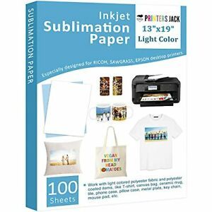 Sublimation Paper 100 Sheets 13&#034; x 19&#034; for Any Epson Sawgrass Inkjet Printer ...
