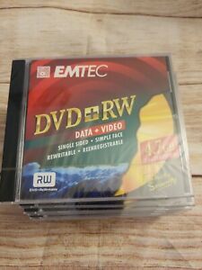 Lot of 9 Emtec DVD+RW Data&amp;video 4.7GB 2.4x Certified.  New. Factory sealed