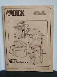 Abdick Console Offset Dupicator Lubrication Instructions 80-142-2