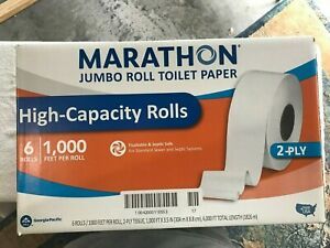 Marathon® Jumbo Roll, Toilet Paper, White, 6 Rolls/Case *FREE SHIPPING*