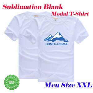 US Stock-10pcs Plain White Sublimation Blank Modal T-Shirt for Men Size XXL