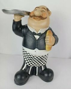 Connoisseur Statue  Statue Holding Tray 14&#034; Pizza Shop Chic Waiter