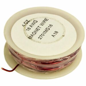 50 Foot 18 Gauge Copper Magnet Wire with Enamel Insulation (1/4 Pound)