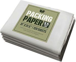 Newsprint Packing Paper: 5.5 lbs ~125 Sheets of Unprinted, Clean Newsprint