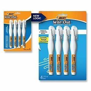 BIC Wite-Out Shake &#039;n Squeeze Correction Pen, 8 ml, White, 4/Pack (4 Pack)