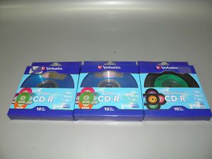2-10 PKS VERBATIM COLOR CD-R &amp; 1-10 PK DIGITAL VINYL CD-R 700MB 52x 80 MIN NEW