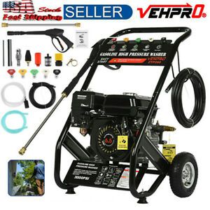 4-Stroke Gas Petrol Engine Cold Water Pressure Washer With Spray Gu-n 6.5H-P USA