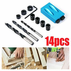14pcs DIY Woodworking Engraving Tool Oblique Hole Locator Triangle Drill Set