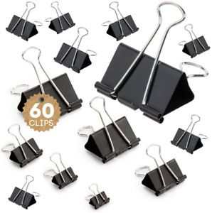 Binder Clips Assorted Sizes Paper Clamps Metal Clip Black Binder Clips Assorted