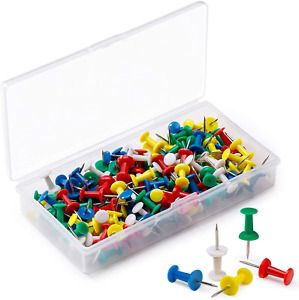 WEI WEI 160PCS Push Pins for Cork Board,Push Pins for Wall,Various Colors Push P