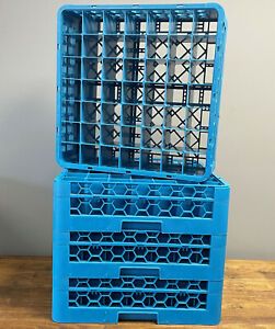 Set of 4 Carlisle RG49 49 Compartment Commercial Dishwasher Rack