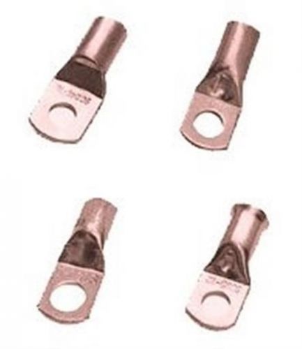 Crimp/solder lug, 1/4&#034; stud, copper, 4 awg, qty 1 for sale