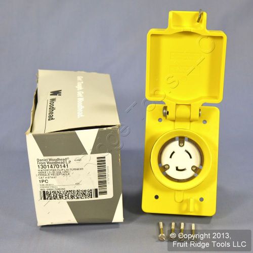 Woodhead locking receptacle 20a 125v l5-20r w/ watertite flip lid cover 67w47 for sale