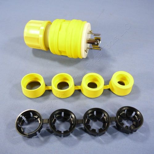 New leviton yellow wetguard locking connector plug non-nema 30a 120/208v 28w09 for sale