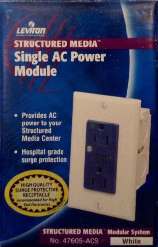 Leviton Structured Media Single AC Power Module ~ High Quality Surge Protection