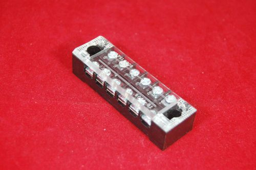 5pcs 6 position 15a barrier dual row terminal block/strip w/cover screw hole for sale