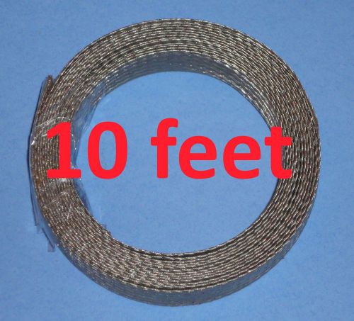 1/2&#034; 10&#039; cable tinned copper tubular braid/grounding flat strap 3/8&#034; ID