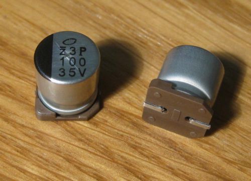 50 pcs Nichicon 100uf 35v SMD capacitor. On cut tape.