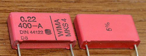 WIMA MKS4 0.22uF 220nF 400V 5% Metallized Polyester Capacitors