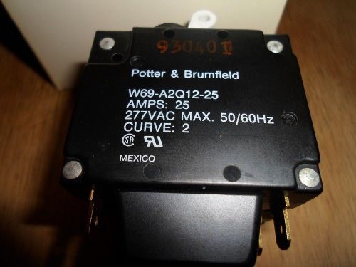 POTTER &amp; BRUMFIELD W69-A2Q12-25 CIRCUIT BREAKER 25 AMP 3 POLE (NEW IN BOX)