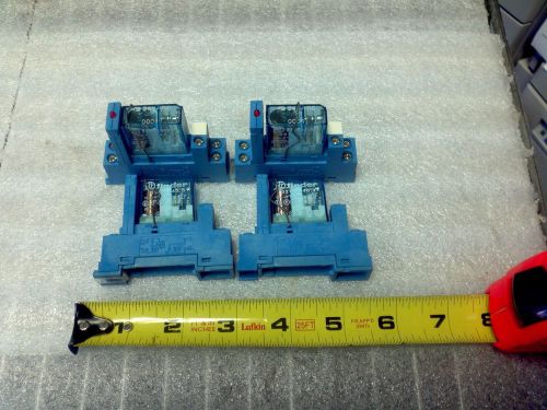 Lot of 4 finder 95.83 socket w/finder 02 type 40.31 relay/24v power light for sale