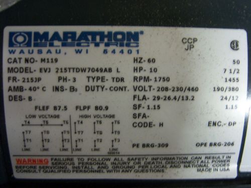 Marathon  m119 pump motor 215ttdw7049 for sale