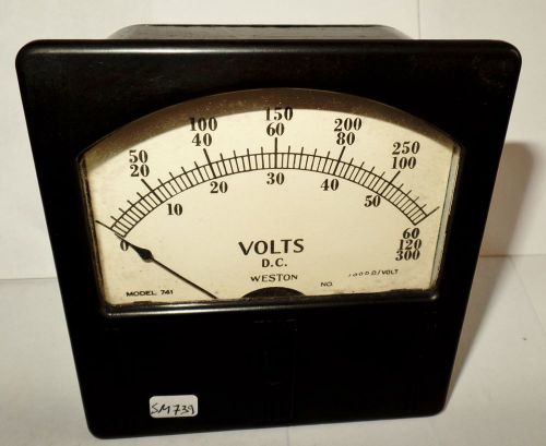 Weston 4&#034; dc square panel meter voltmeter 0-60 / 0-120 / 0-300 vdc d.c. for sale